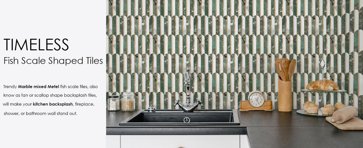 fish scale peel and stick tile for kitchen