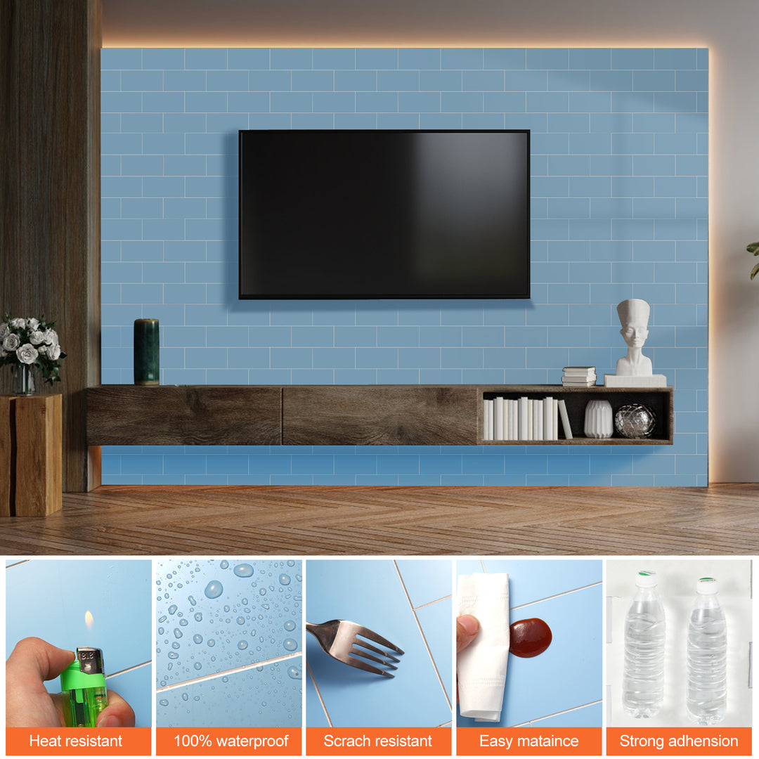 The visual difference after sticking in the living room