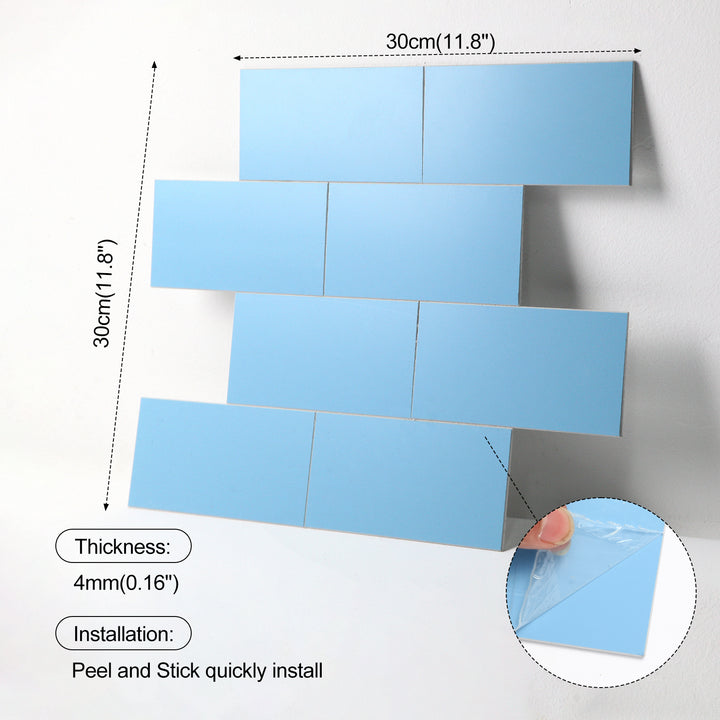 Size details of adhesive wall tiles