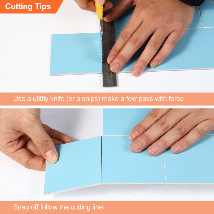 Trimming peel-and-stick tiles