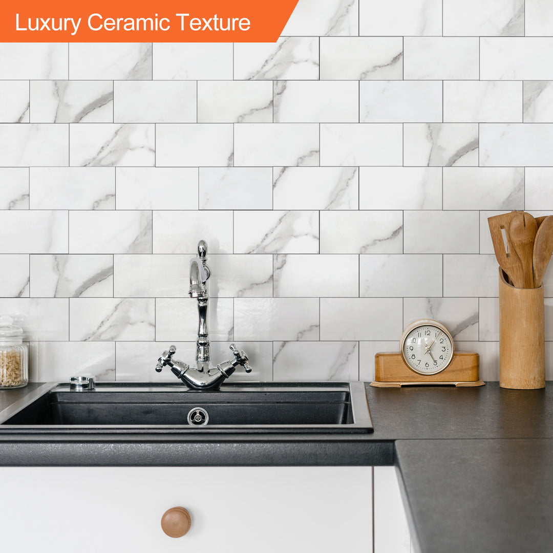 Visual impact of peel-and-stick wall decals in the kitchen