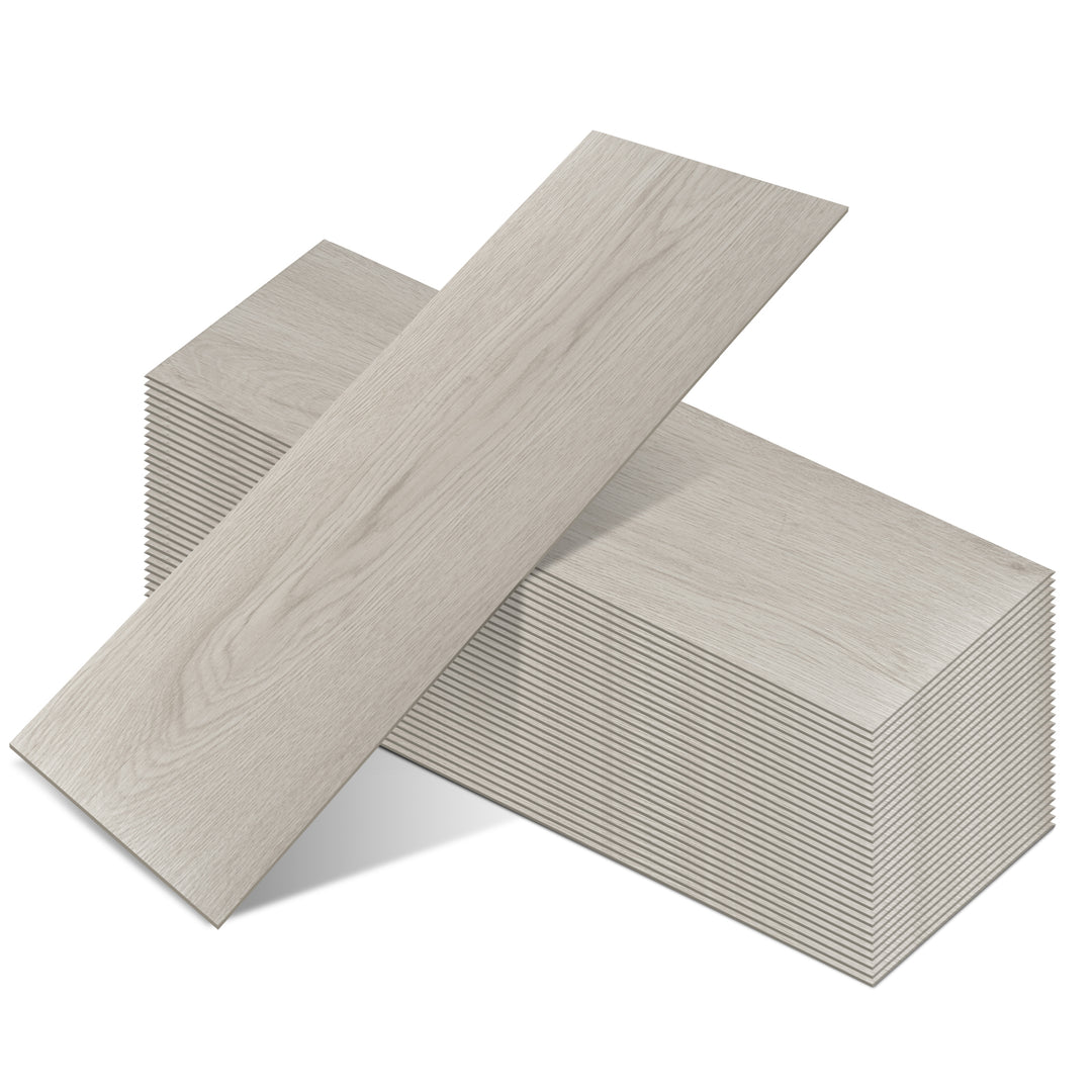 Peel-and-Stick Vinyl Wood Flooring in Ivory Driftwood