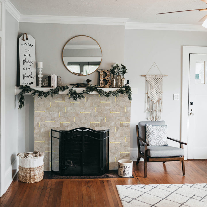 peel and stick fireplace tile