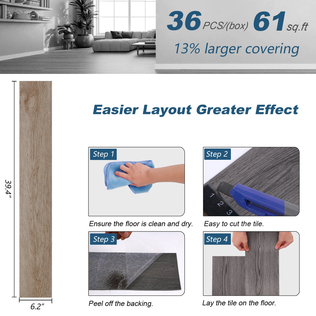 Tile dimensions for wood flooring