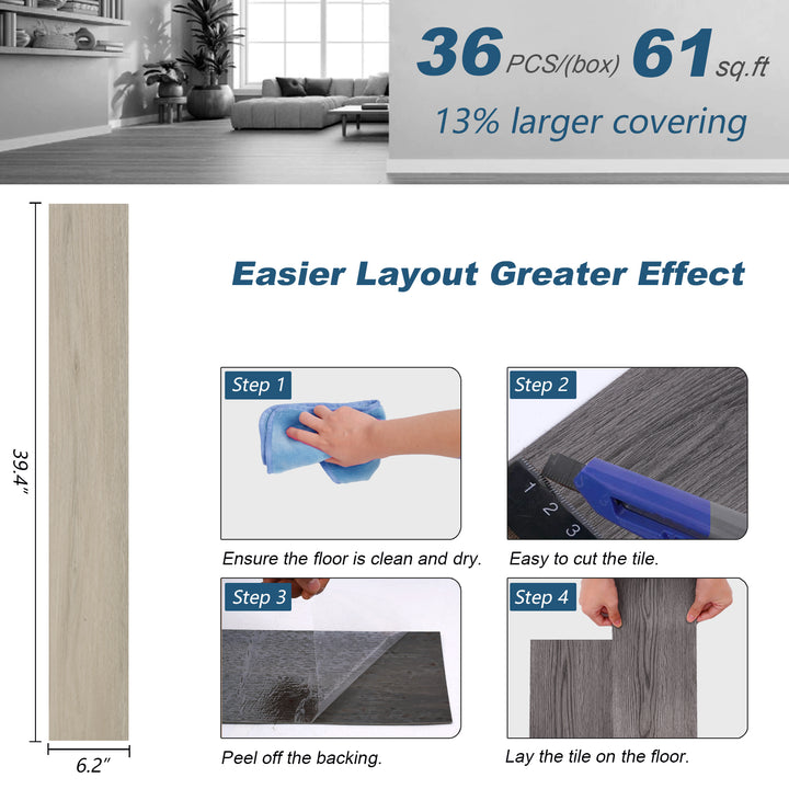 Tile dimensions for wood flooring