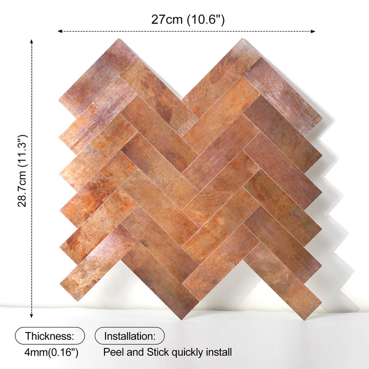 Self-adhesive tile size diagram