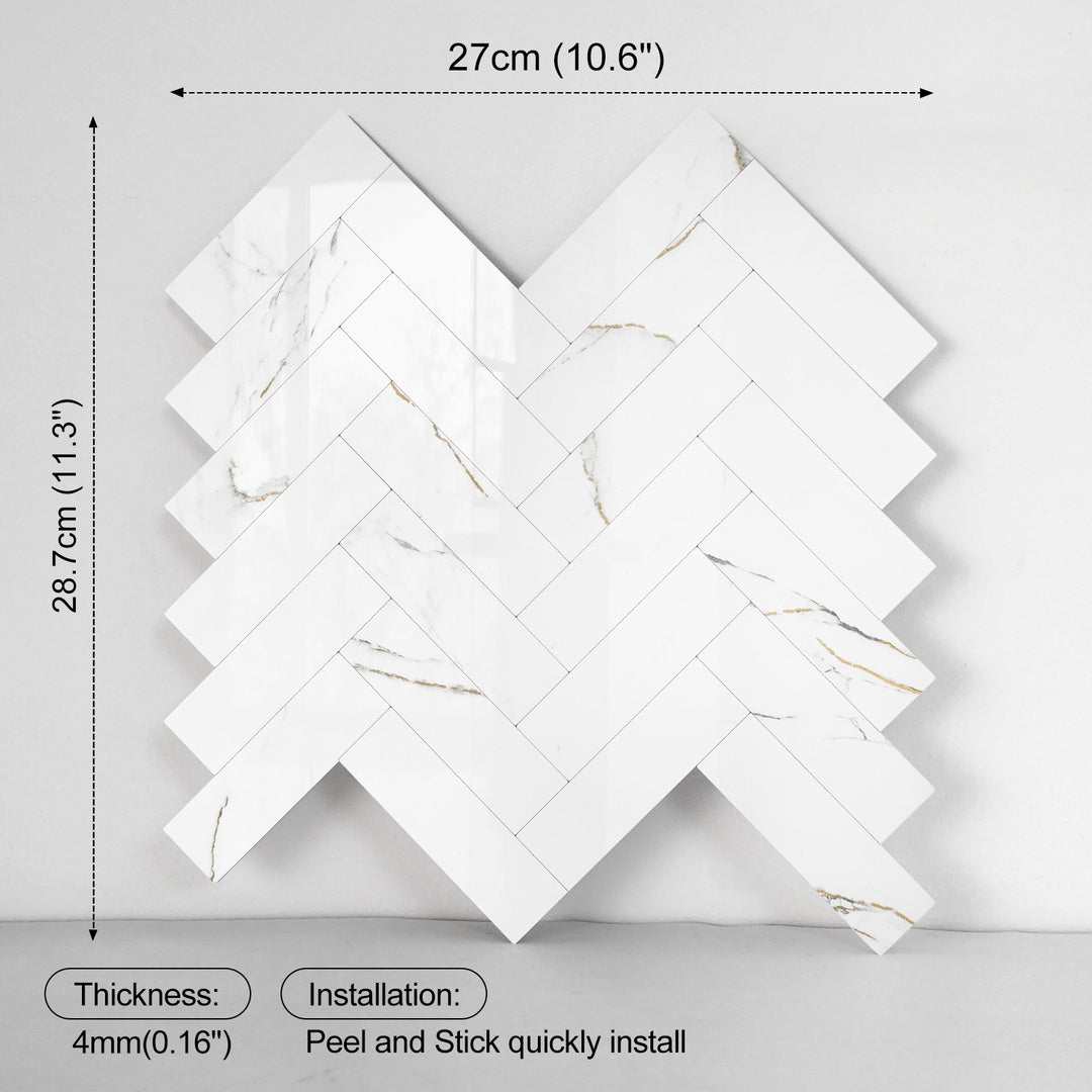 Self-adhesive tile size diagram