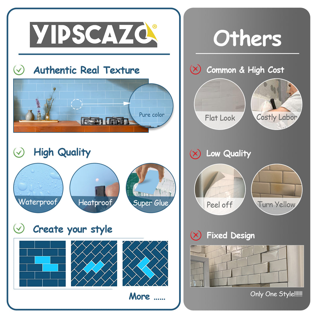 Yipscazo peel and stick on backsplash tiles