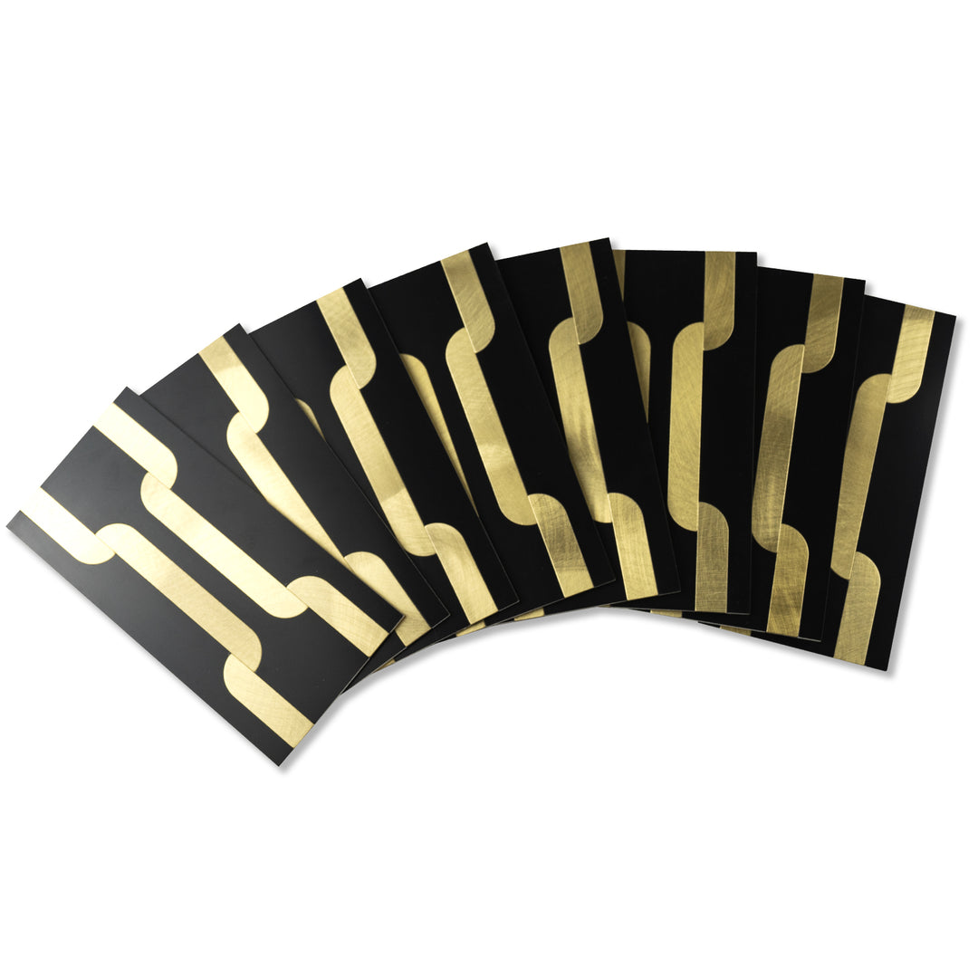 Black With Gold Peel and Stick Backsplash  Brick Subway Tile