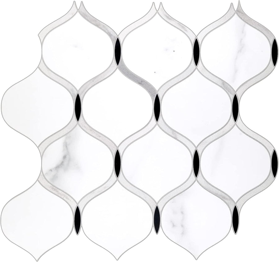 Peel and Stick Peach Hearts Waterjet Backsplash