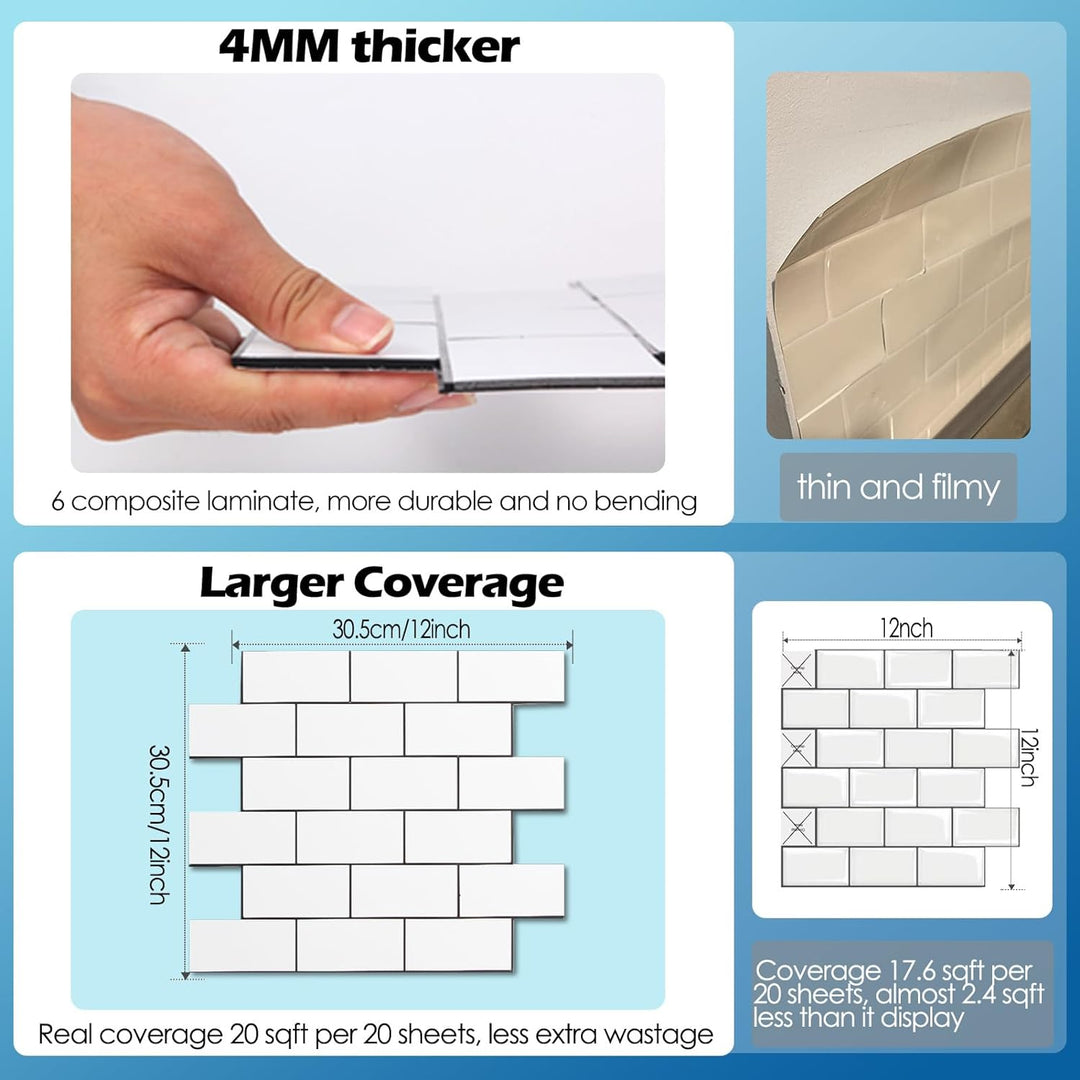 painted subway kitchen tile in Pink size image