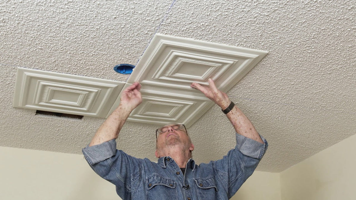install peel and stick ceiling tiles