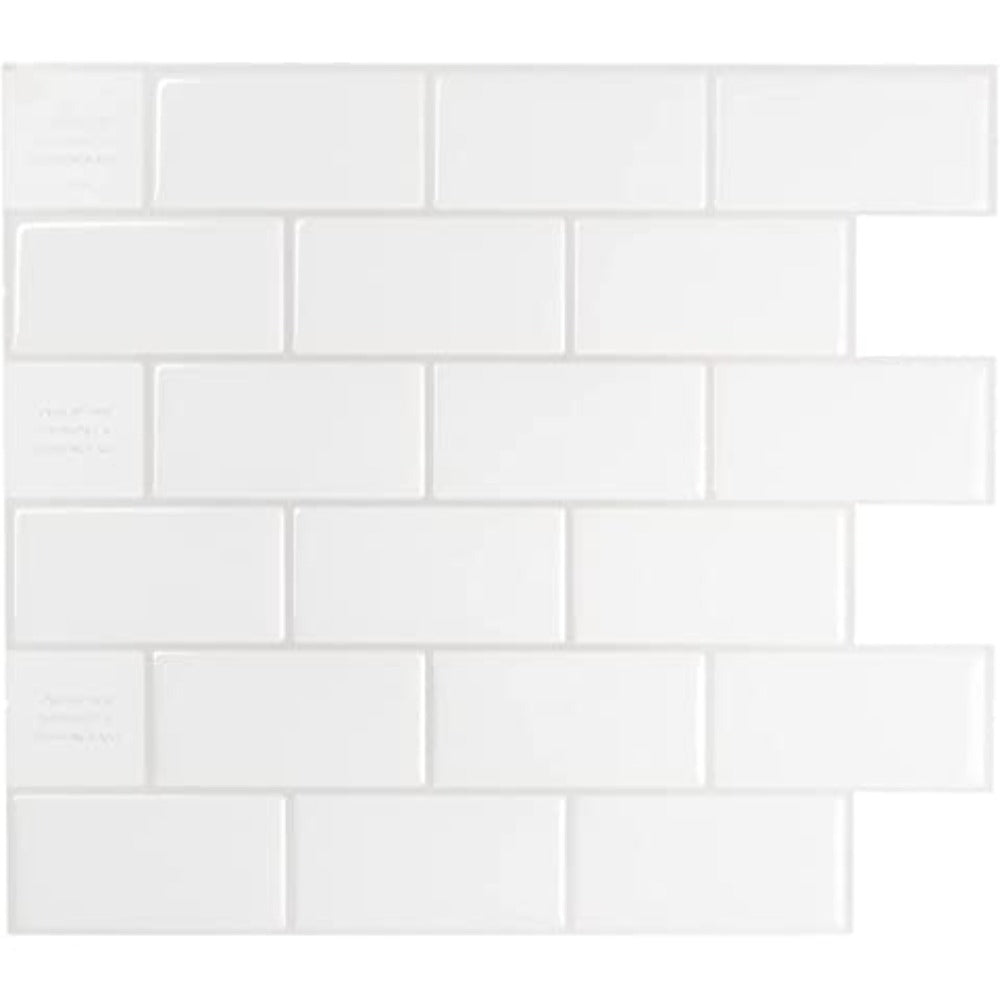 White 3D Adhesive Peel and Stick Tile