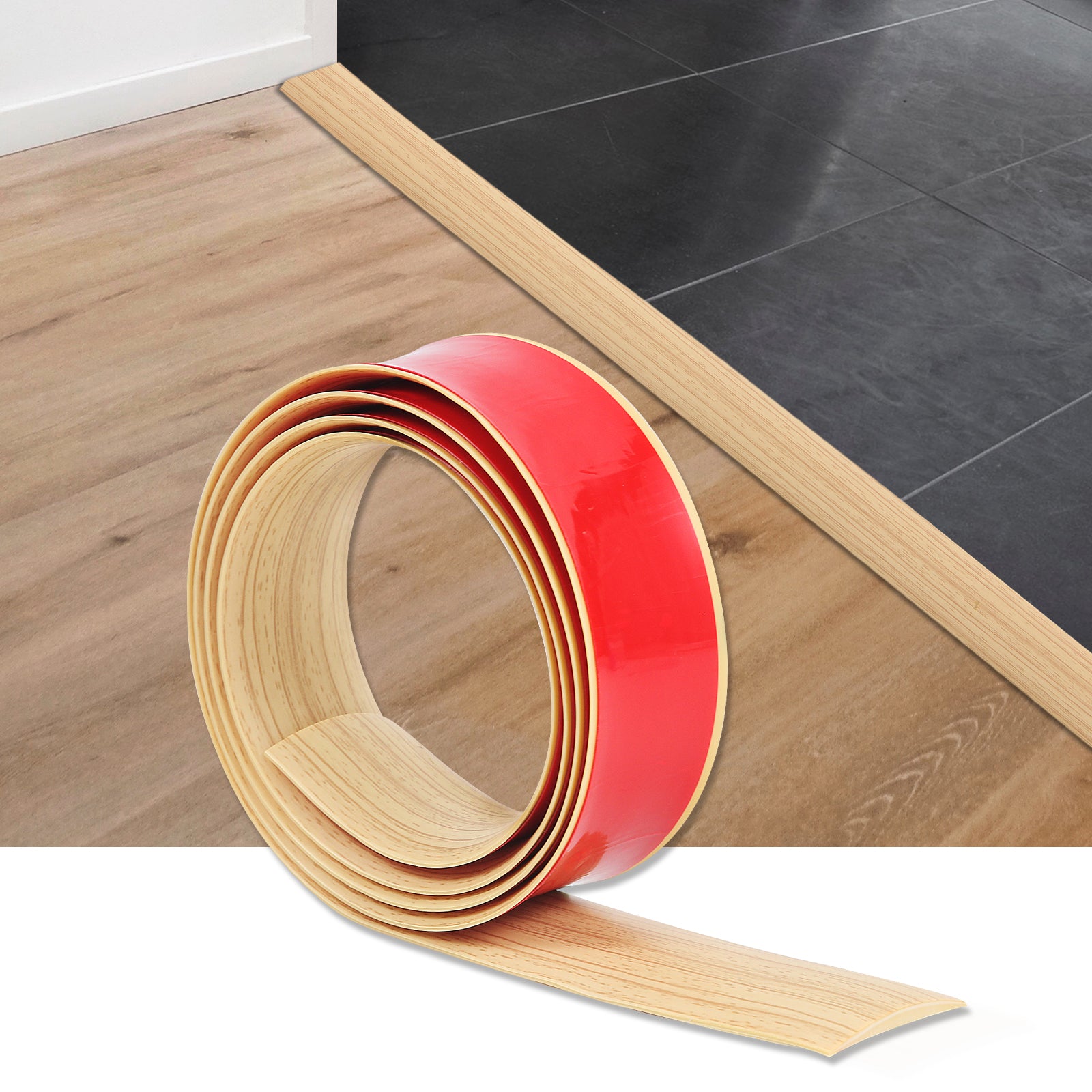 Yellow Self Adhesive Vinyl Floor Transition Threshold Strip
