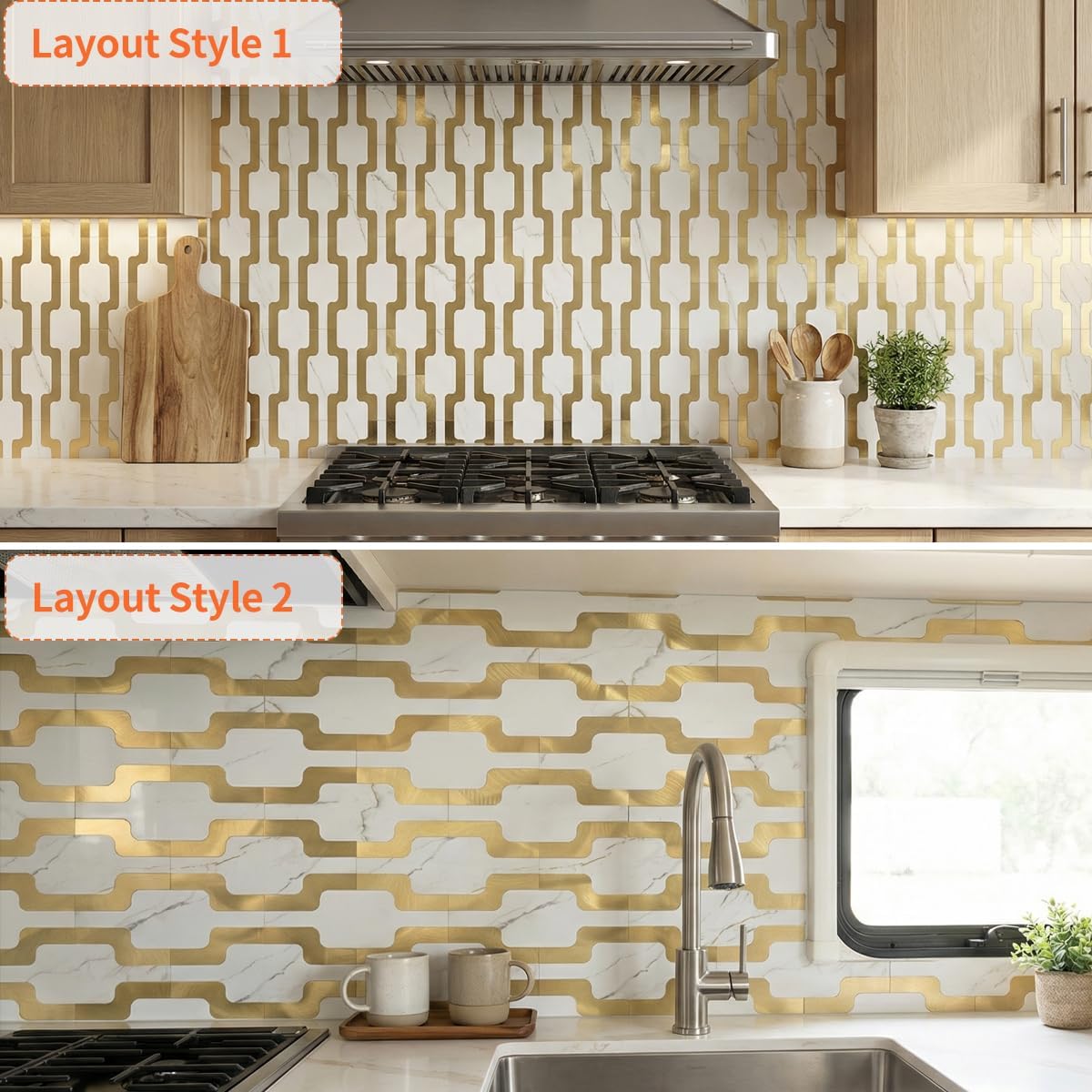 two layout peel and stick tiles