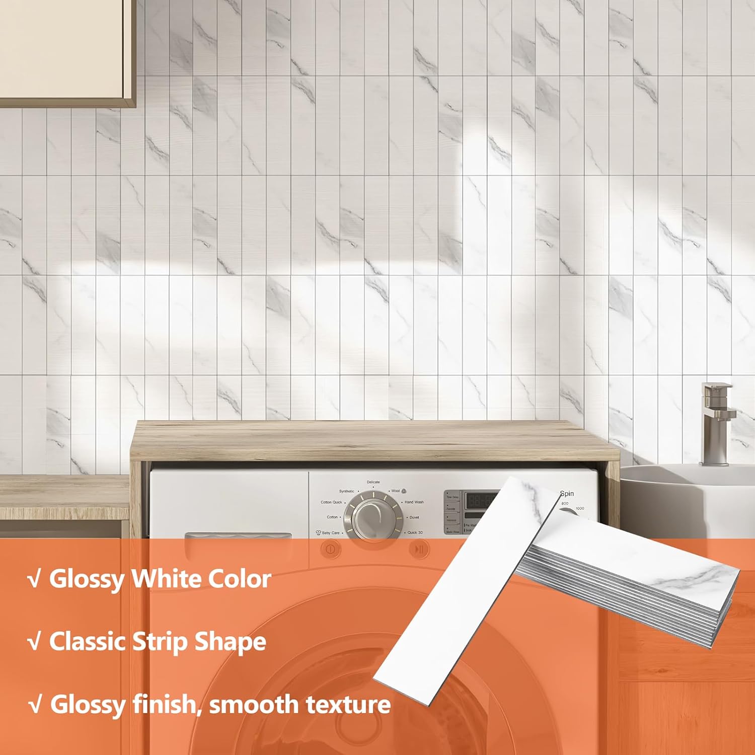 Glossy finish, smooth texture