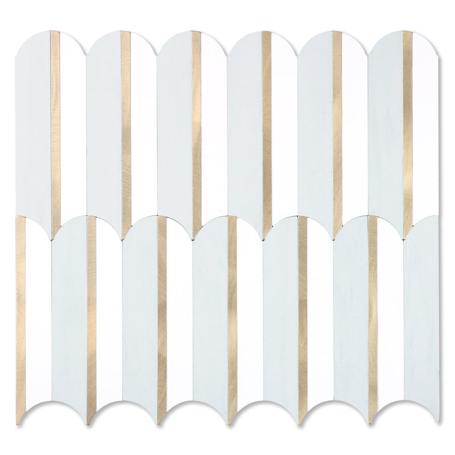  Glossy Dolomite & White Gold Tile