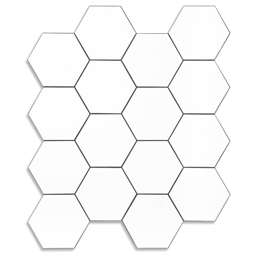 Hexagon Peel and Stick Tiles PVC  White  Backsplash