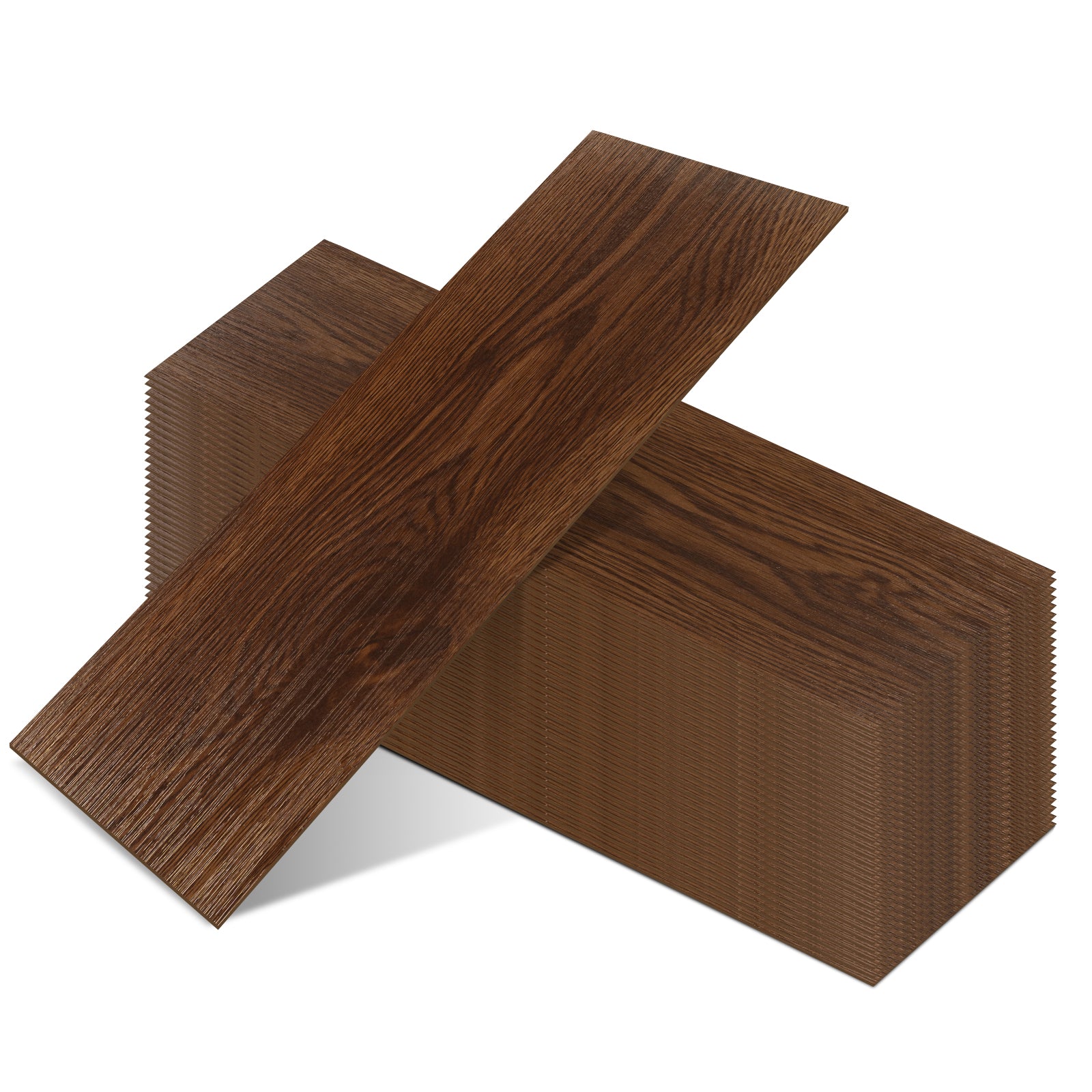 Peel-and-Stick Vinyl Wood Flooring in Rustic Walnut