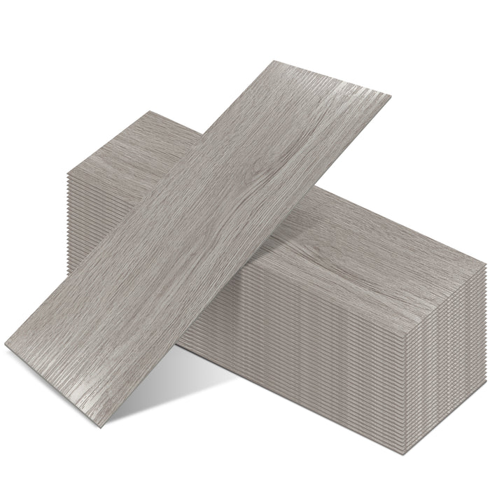 Peel-and-Stick Vinyl Wood Flooring in Charcal Oak