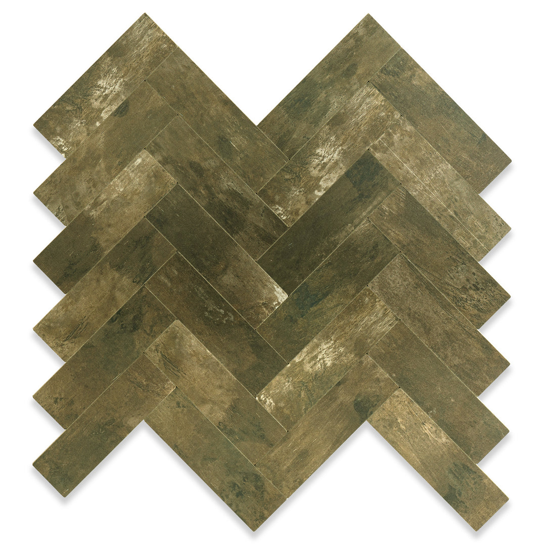 Antique Bronze Herringbone Tiles