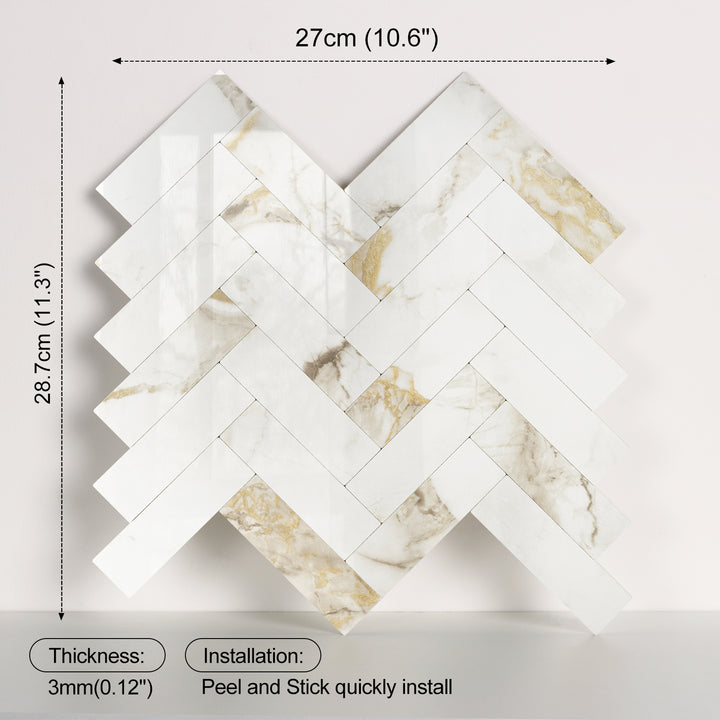 herringbone tile size
