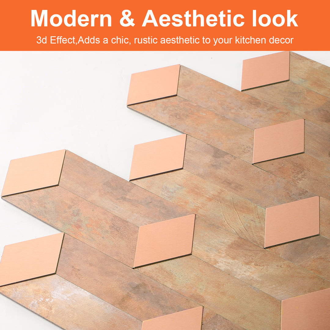 peel and stick copper tile texture