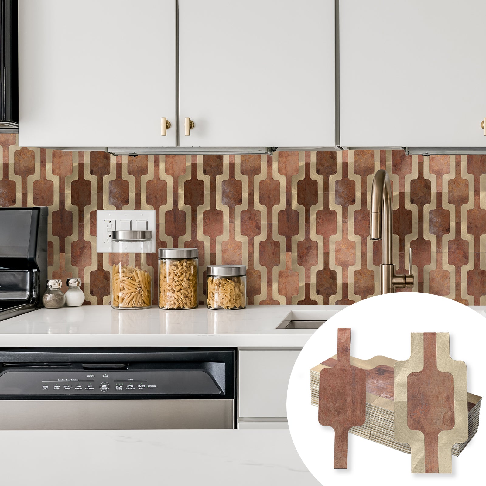 Retro Copper With Light Gold Tiles