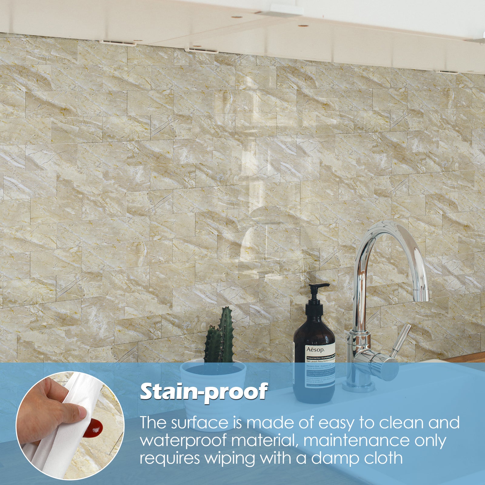 The effect when applied in the bathroom