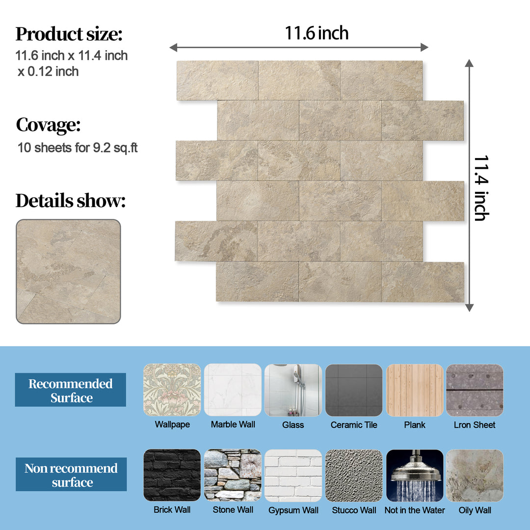peel and stick tile size
