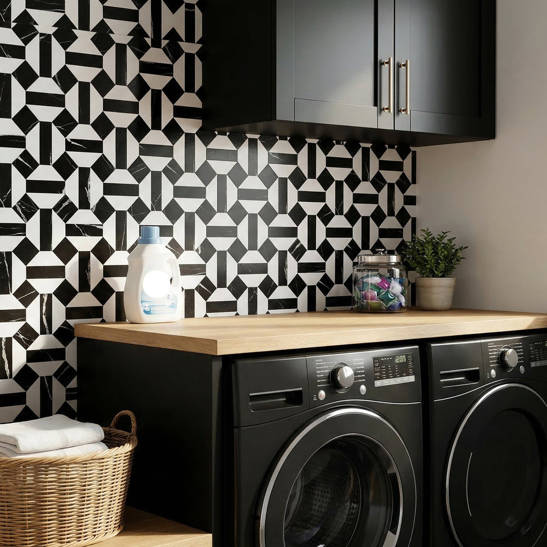 peel and stick tile for laundry room