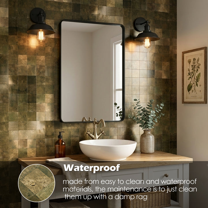 Antique bronze peel and stick tile for bathroom