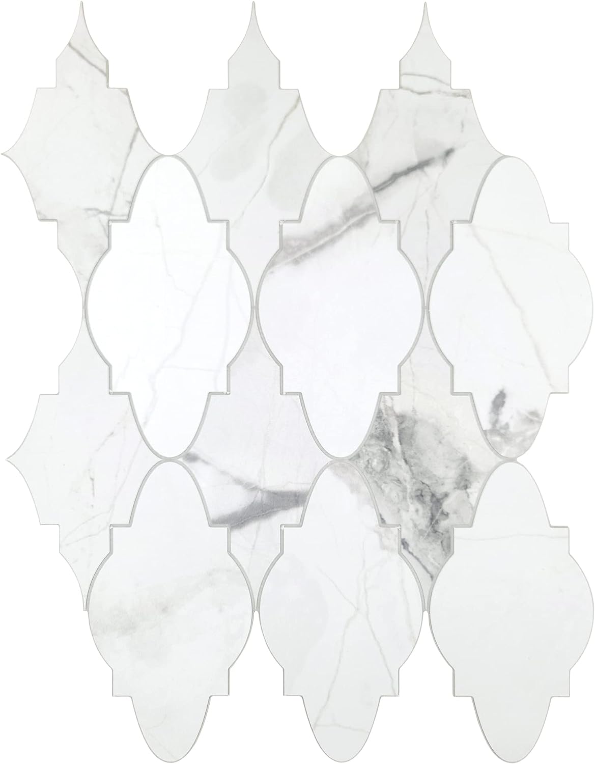 Peel and Stick Fish-Like Waterjet Backsplash