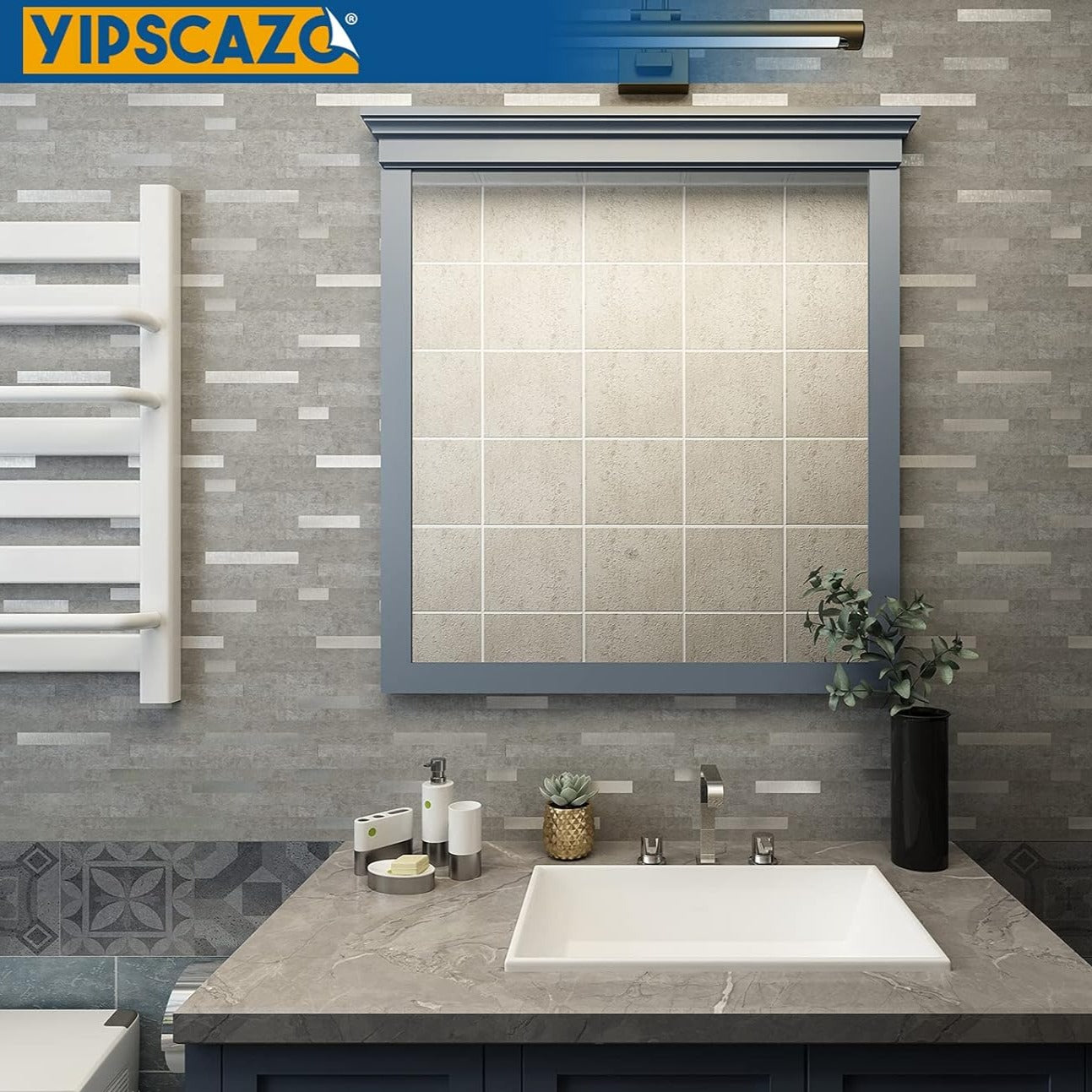 PVC backsplash ideas for kitchen Linear Blend in Gray